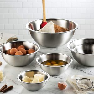 <b>Large</b> Small Metal <b>Bowl</b> Set Kitchen Cooking Storage Nesting Dough Mixing <b>Bowl</b> Stainless Steel Batter Baking <b>Bowls</b> - Product Image 5