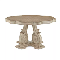 Table à manger de style campagnard américain, ensemble table et chaises sculptées, chaise de salle à manger de style européen, modèle de villa