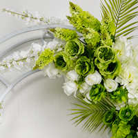Ensemble d'arches florales artificielles vertes et blanches pour mariage, hôtel, événement, arrangement de toile de fond, vente en gros