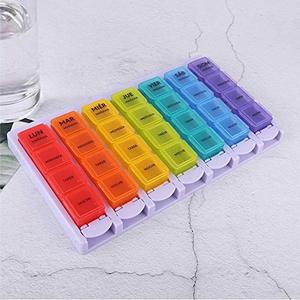 Boîte à pilules en plastique colorée avec 28 compartiments pour la vente en gros – Organiseur hebdomadaire - Product Image 3