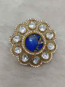 Bague en laiton personnalisée en diamant américain bleu pour femme pour une utilisation en vrac - Product Image 6