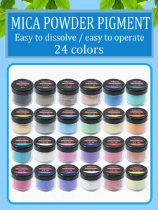 Natural 24 colors 10g/jar mica pearl pigment for epoxy resin DIY soap making colored mica powder