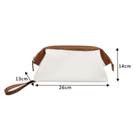 Sac à cosmétiques en cuir de grande capacité personnalisable en gros avec fermeture à glissière, matériau PU, organisateur de cosmétiques durable pour les voyages