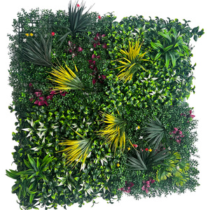 Chất lượng cao UV kháng nhân tạo thực vật tường thực tế mềm màu xanh lá cây cảnh quan với cỏ hoa lá cảm ứng - Product Image 4