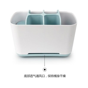 Organizador de baño con drenaje, organizador rectangular para cepillos de dientes, cosméticos y suministros dentales, independiente - Product Image 5
