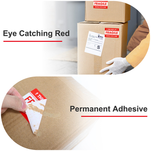 สติกเกอร์ฉลากสินค้าแตกหักง่าย ขนาด 2x3 นิ้ว กาวติดแน่น กันน้ำ กันน้ำมัน กันรอยขีดข่วน ฉีกง่าย - Product Image 3