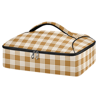 Sac isotherme rectangulaire marron personnalisé à imprimé Palaka hawaïen, 15L, imperméable, pour livraison de repas, transport de plats chauds et déjeuner