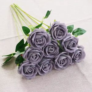 Roses artificielles en soie faites à la main en gros, décoration de mariage à domicile, fleurs à longue tige imperméables en vrac, Fleur De Dco Ration - Product Image 4