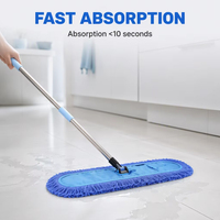 Serpillère industrielle en coton, tête de serpillère plate détachable pour le nettoyage des sols d'hôtels, supermarchés, hôpitaux, vente en gros