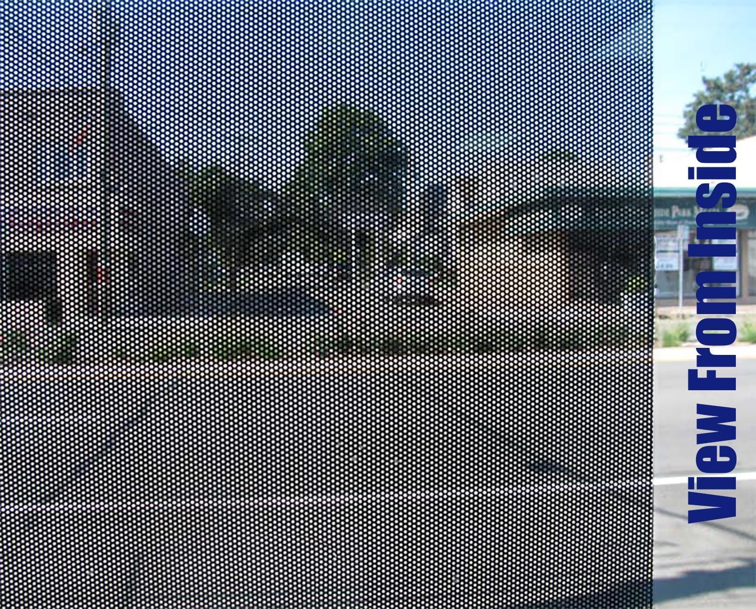 Window One Side View Sticker Custom One Way Vision Vinyl Window Stickers Perforated Window Sign ...