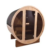 Gaya kustom 2-3 orang ruang Sauna uap kayu Solid Cedar merah dengan kit kompor pemanas fungsi uap kering