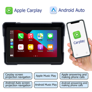 LELV Ipx7 Pantalla Inalámbrica para Motocicleta de <span class=keywords><strong>5</strong></span> <span class=keywords><strong>Pulgadas</strong></span> con Carplay Android Auto, Resistente al Agua, con Dos Cámaras HD DVR - Product Image 2