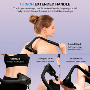 Pistola de Masaje Fascial de Percusión con Mango Largo, Tipo C sin Escobillas, Silicona de Grado Alimenticio, para Espalda, Cuello y Cuerpo Completo, Masajeador Muscular Eléctrico - Product Image 6