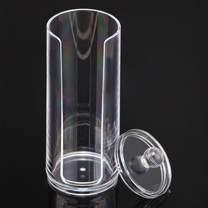 Wanmei Transparent Plastic Cotton Pad Storage <b>Box</b> U-Shaped Opening Cosmetic Organizer Makeup <b>Remover</b> Pads Container - Product Image 2