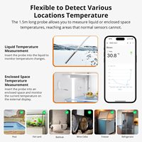 SONOFF SNZB-02LD IP65 Zigbee 3.0 LCD Termometer Rumah Pintar dengan Probe Deteksi Pengukuran Suhu Cairan Kolam Renang Bak Mandi Kulkas