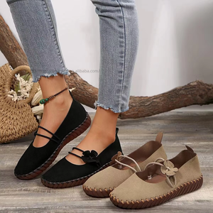 Flower Casual <b>Soft</b> Bottom Large Size Slip-on Women's Single <b>Shoes</b> Spring New Arrival Thick Sole Fashion Peas <b>Shoes</b> - Product Image 4