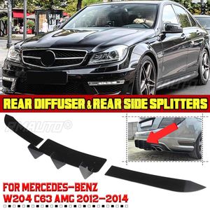 <b>Car</b> Rear Bumper <b>Diffuser</b> Spoiler Rear <b>Diffuser</b> & Rear Side Splitters Set <b>for</b> Mercedes <b>for</b> Benz W204 C63 <b>for</b> AMG 2012 2013 2014 - Product Image 1