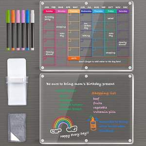 Tablero <span class=keywords><strong>de</strong></span> borrado en seco reutilizable al por mayor, planificador semanal mensual, pizarra blanca, imán para nevera, <span class=keywords><strong>calendario</strong></span> - Product Image 1