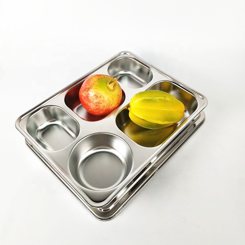 Deals 5 Compartment Plate Made of Durable 304 Stainless Steel | Alibaba.com