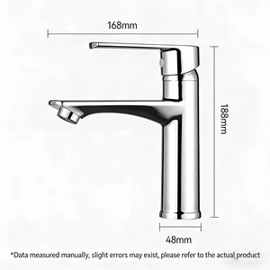 Zinklegierung Badezimmer-Waschtischarmatur, Einloch-Einhandmischer für Warm- und Kaltwasser, für Waschbecken - Product Image 6