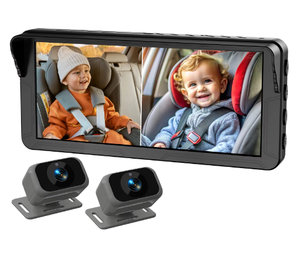 Monitor de Bebé para Auto con Doble Lente, Pantalla Ancha de 6.9 Pulgadas, Visión Nocturna HD IR, Cámara para Auto para Monitoreo de Seguridad de Dos Niños - Product Image 1