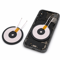 Bobine réceptrice de charge sans fil Qi RX personnalisée en fil blanc avec disque en ferrite pour coque de téléphone, écouteurs TWS, montre connectée