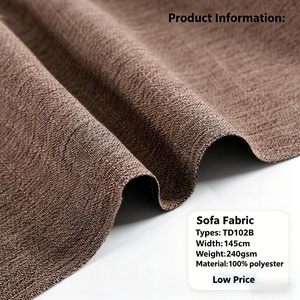 Tissu d'ameublement 240GSM 100% polyester aspect <span class=keywords><strong>lin</strong></span>, tissé, respirant, résistant aux déchirures, pour canapé et meubles - Product Image 4