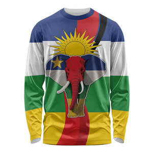 Kaus lengan panjang gambar gajah kustom sepak bola Republik Afrika sentral kaus pakaian olahraga pakaian latihan kaus lengan panjang - Product Image 5