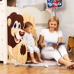 Torre de aprendizaje infantil de madera transfronteriza, escalera para lavarse las manos para bebés, taburete con forma de león, escalón elevador para niños - Product Image 2