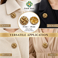 Bouton en alliage doré de style vintage, bouton à tige métallique tressé en forme de fleur pour manteau, cardigan et robe
