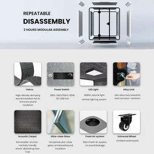 ราคาโรงงาน โมดูลห้องออกกำลังกายสำเร็จรูปแบบกำหนดเอง ป้องกันเสียงรบกวน ประกอบง่าย พร้อมระบบระบายอากาศและไฟส่องสว่าง - Product Image 3