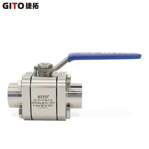 Válvula de Bola de Alta Presión GITO de Acero Inoxidable, Forjada, de Paso Directo, Roscada, de Tres Piezas - Product Image 5