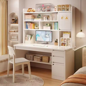 Grand espace de rangement moderne Bureau d'étude en bois pour étudiants Bureau d'<span class=keywords><strong>ordinateur</strong></span> avec étagère et tiroirs Grand bureau pour le <span class=keywords><strong>dessin</strong></span> - Product Image 1
