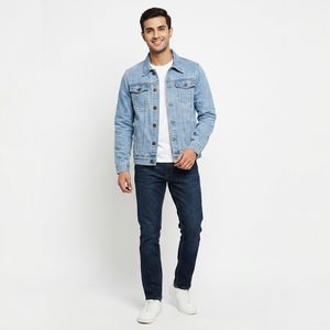 Men's Denim Jean <b>Jacket</b> Casual Outwear Fall <b>Jacket</b> Denim Button up Coat <b>Slim</b> <b>Fit</b> <b>Jacket</b> for Male - Product Image 1
