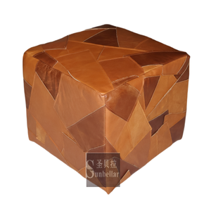 Yeni tasarım yüksek kalite hakiki deri osmanlı <span class=keywords><strong>modern</strong></span> kare kahverengi deri sandıklı tabure lving odası ahşap osmanlı yan masa - Product Image 3