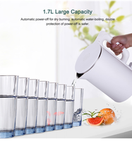 Bouilloire Électrique Double Paroi en Acier Inoxydable 1,7L 1500W-2000W Anti-Brûlure à Sec Arrêt Automatique Usage Domestique et Hôtelier