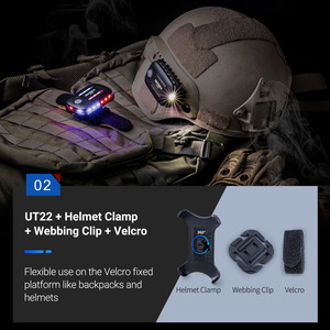 UT22 전술 led 플래시 숄더 클립 라이트 led 빨간색 파란색 배낭 충전식 전술 led 플래시 라이트 - Product Image 3