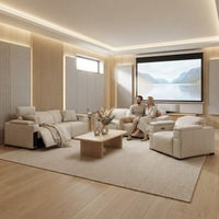 Modernes Stoff-Elektro-Relaxsofa mit Ausziehfunktion Holzrahmen 3-Sitzer für Wohnmöbel