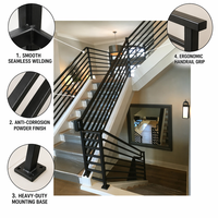 Rampe murale en fer forgé sur mesure, garde-corps simple en métal pour escalier, Corrimão de Parede de Ferro Forjado, garde-corps de balcon pour maison