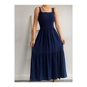 Robe à bretelles superposées noire Gipeli en tissu viscose tissé pour femme, idéale pour les soirées - Product Image 6