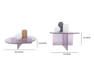 Handmade Hiện Đại Tím Acrylic Vòng Bàn Cà Phê Thiết Lập Thanh Lịch Tổ Bàn Bên Cho Phòng Khách <span class=keywords><strong>Sofa</strong></span> Đồ Nội Thất Nhà - Product Image 2