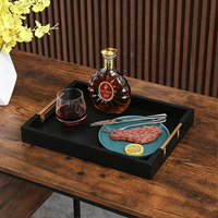 Plateau de service rectangulaire en bois de grande taille, fait main, durable et décoratif pour la maison moderne, idéal pour le Ramadan, Noël et Pâques