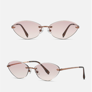 Lunettes de soleil ovales sans monture HRD Y2K avec protection UV400, durables, légères et confortables pour femmes - Product Image 6