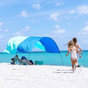 Abri solaire portable à 3-8 places, auvent à vent, en nylon imperméable, avec tiges en alliage d'aluminium, résistant aux UV, tente de plage - Product Image 4