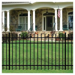 Clôture Prima en fer forgé noir et acier inoxydable, finition moderne thermolaquée, <span class=keywords><strong>sécurité</strong></span> extérieure pour escaliers, jardin et cour - Product Image 1