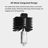Mise à niveau du kit Hotend en acier trempé 0.2/0.4/0.6/0.8mm pour Bambu Lab X1C, P1 Series All Metal Integerted Desizn Hot End Nozzle Kit