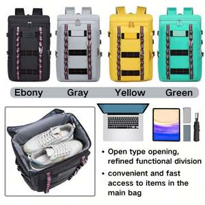 Mochila de Viaje Informal de Nailon de Moda con Compartimento Independiente para Computadora, Gran Capacidad, Compartimento para Zapatos, Impermeable para Hombre - Product Image 4