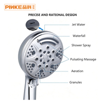 Pommeau de Douche Mural Multifonctionnel en ABS Chromé, Haute Pression, 9 Jets, Massage, pour Salle de Bain