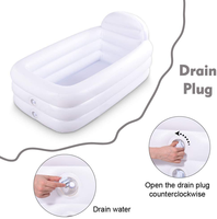 Baignoire portable gonflable, baignoire blanche durable avec grand dossier, piscine gonflable autoportante, salle de bain, spa à domicile
