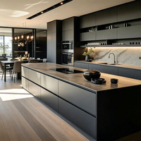 KOJOON Armoires de cuisine modulaires écologiques personnalisées pour villas, en acier inoxydable, solution tout-en-un pour cuisines modernes